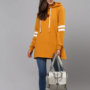 เสื้อฮู้ดผู้หญิงแขนยาว สีพื้น ผ้าถัก คอตตอน สวมใส่สบายๆ สำหรับฤดูใบไม้ร่วง มีเชือกผูกเอว กระเป๋าจิงโจ้ - Product Image 3