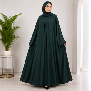Abaya plissée de luxe de Dubaï, Kaftan Maxi, Abaya ample plissée, Abaya de luxe minimaliste, Abaya de luxe à plis froncés - Product Image 1