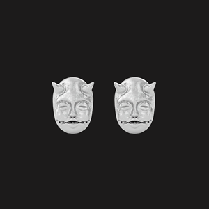 Luxury Moissanite Diamond 925 Silver Demon Face <b>Stud</b> <b>Earrings</b> Gothic Men Womens Statement Jewelry Gift Elegant Fashion Accessory - Product Image 1