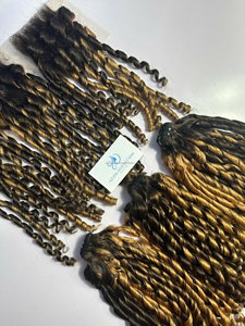 Extensions de cheveux humains Remy vietnamiens AZURA HAIR, longs, lisses, couleur mèches, pour perruques en dentelle, brun foncé, densité 180 % - Product Image 3