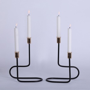Gold Iron Candle Holder Metal Stand For Modern Dining <b>Table</b> Centerpiece Minimalist Home Decor - Product Image 5
