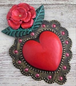 Gold Finished Metal Sacred Heart Sunburst Mirror <b>Frame</b> Milagros Sacred Heart for Church Home <b>Wall</b> Decorative Catholic Gift Decor - Product Image 6
