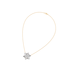 Pendentif flocon de neige en diamant naturel pour femme en plaqué or rose et or 14k/18k Bijoux fins Diamants taille émeraude Pendentifs à breloque - Product Image 2