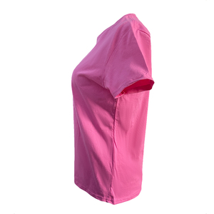 Exportateur en gros : T-shirt pour femme en coton peigné de qualité supérieure, respirant, col en V, coupe ample, style streetwear, idéal pour l'été, expédition mondiale. - Product Image 4