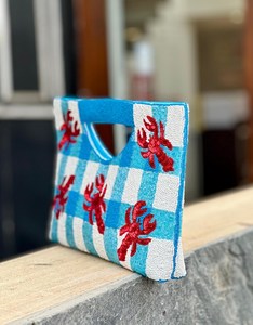 Sac à main rectangulaire lavable fait main ALI FASHION ART, broderie œil bleu, perles de verre, polyester, artisanat textile, usage quotidien - Product Image 2