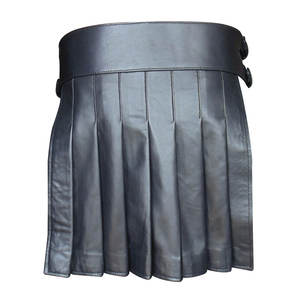 2026 <b>Leather</b> Kilts for Men Handmade Real <b>Leather</b> Utility Skirt Gothic Style Kilt - Product Image 3