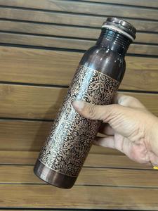 Bouteille d'eau en cuivre pur - 32 oz - Bouteilles métalliques durables sans BPA pour le yoga, le sport et les voyages, cadeau d'anniversaire en cuivre - Product Image 2