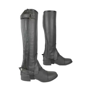 Custom Genuine Leather Horse Riding <b>Chaps</b> Adjustable Equestrian <b>Half</b> Gaiters Professional Unisex Outdoor Riding Leg Protection - Product Image 1