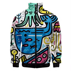 เสื้อโค้ชผู้ชายขายส่ง ผ้าแคนวาส คอตั้ง ปักโลโก้ด้านหน้า โลโก้สั่งทำได้ ไซส์ใหญ่ เสื้อแจ็คเก็ตผ้าฟลีซ - Product Image 6