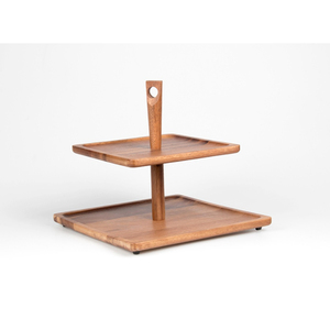 Bandeja de servir de madera de olivo hecha a mano de 3 niveles, estilo rústico, para postres, para el hogar, la cocina, bodas y fiestas. - Product Image 4