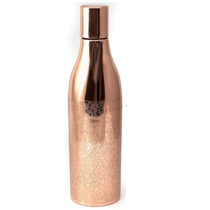 Elegant Hammered Finish Stylish Pure <b>Copper</b> Water <b>Bottle</b> for <b>Drinking</b> Water Supports Skin Glow and Detox - Product Image 5