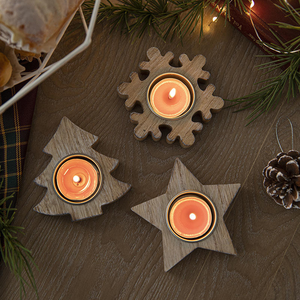 Bougeoir de Noël en bois style nordique pour fenêtre et table, décoration de bougie - Product Image 6