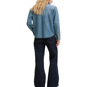 Jeans de Mezclilla de Pierna Ancha y Cintura Media para Mujer, Corte Holgado Informal, de Invierno, Buena Calidad, Secado Rápido, Lavado a la Nieve, Tela de Algodón Cómoda - Product Image 3