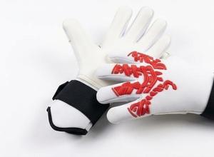 Guantes de Portero de Fútbol de Neopreno Blanco con Relieve de Goma Roja Antideslizante, Correa de Muñeca Ajustable, Equipo Deportivo Unisex - Product Image 3