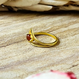 Vintage Design Boho Chevron <b>Rings</b> Boho <b>Crown</b> Brass <b>Rings</b> for Women 18k Gold Plated Boho Carnelian <b>Rings</b> for Wholesale/OEM/ODM - Product Image 6