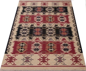 Alfombra Kilim Vintage de Alta Calidad, Exclusiva y de Lujo para Sala de Estar u Hotel, Alfombra de Área con Aspecto Vintage, 80% Lana, 20% Algodón, Reversible - Product Image 5