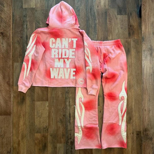 Conjunto de Sudadera con Capucha y Pantalones Jogger Personalizados de Invierno, Estampados, Efecto Desgastado, Lavado Ácido, Corte Regular, Transpirables y de Secado Rápido - Product Image 2