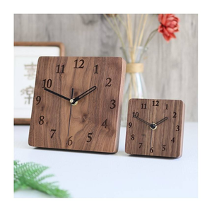 Horloge de table en bois décorative créative, design minimaliste personnalisé, horloges sur pied pour la maison et le bureau - Product Image 3