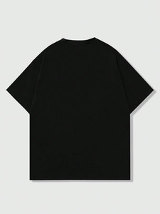 Camiseta Negra Oversize para Hombre con Diseño de Estrella en la Parte Delantera, Estilo Urbano, Manga Corta, Cuello Redondo, Algodón Jersey, en Oferta Online - Product Image 2