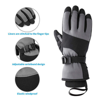 Gants de ski imperméables personnalisés pour l'hiver, gants de sport d'extérieur confortables, gants en cuir chauds et coupe-vent, vente en gros de gants de ski