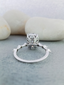 Oval Cut Classic Fine Jewelry 14K Solid White/Yellow Gold VVS Lab Grown Diamond Solitaire Engagement Ring 3.0 CT Wedding Ring - Product Image 4