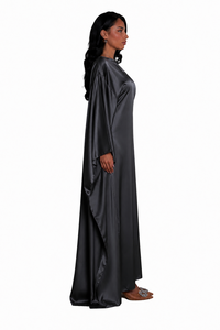 High Quality Casual Maxi <b>Kaftan</b> Abaya Dress Loose Fitting Silk Satin Fabric Anti-Wrinkle Modest <b>Women</b> outfit - Product Image 4