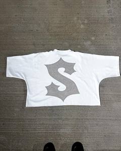 Wholesale Custom Streetwear Oversized Graphic T-Shirt Men 100% Cotton Heavyweight Puff Print Tee Hip Hop Vintage Style <b>Tshirt</b> - Product Image 3