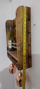 Rustic Wall Mount Rack for <b>Wine</b> beer bottle and Glass Hooks Unique Farmhouse Style For Bottle And Glasses Storage - Product Image 2