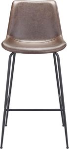 American Style Modern Faux <b>Leather</b> Barstool Chairs with Backrect Support and Metal Footrest for <b>Bar</b> and Cafe Furniture - Product Image 4