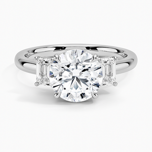 Bague BOJ 067, coupe ronde, argent 925, trois pierres, halo solitaire, diamant, 2 carats, couleur D, VVS1, moissanite, certifiée GRA, prix bas - Product Image 1