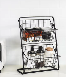 Vietnam Double Tier Triangular Fruit Vegetable <b>Storage</b> <b>Rack</b> Floor Standing <b>Kitchen</b> Organizer Shelf - Product Image 1