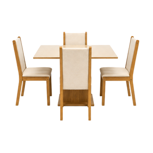 Ensemble de salle à manger ARTERRA Premium contemporain en teck, table carrée sur piétement, chaises modernes pour hôtel - Product Image 2