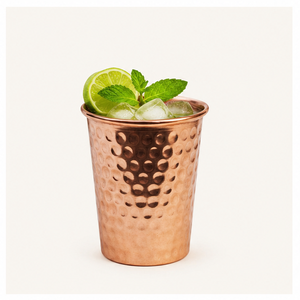Pure <b>Copper</b> Hammered Glass Tumbler Handcrafted Water <b>Cup</b> for Ayurvedic Health Benefits Eco-Friendly <b>Copper</b> Drinkware - Product Image 5