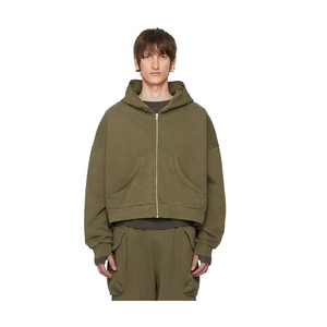 Sudadera con Capucha Personalizada de Corte Cuadrado, 100% Algodón de Alta Calidad, con Cierre, Estampado Gráfico DTG, Estilo Vintage Lavado al Ácido, Felpa Francesa - Product Image 1