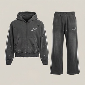 Survêtement en velours de haute qualité personnalisé pour hommes, vêtements de sport en velours, survêtement en molleton de luxe pour hommes, survêtements pour hommes - Product Image 1