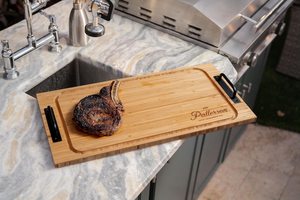 Patterson Rectangle Wood Chopping Block With Handle Personalized Engraved Family <b>Name</b> Kitchen Serving Board UO india UO - Product Image 4