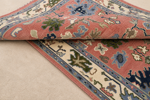 Tapis traditionnel rose en laine à motifs floraux, noué à la main, écologique, à poils ras, épaisseur moyenne, avec envers en coton, pour couloir et salon - Product Image 4