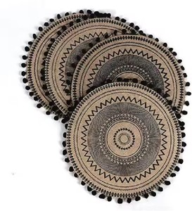 Sous-verre en jute fait main avec logo personnalisé, écologique, tressé, protection de table, OEM ODM, approvisionnement en gros - Product Image 5