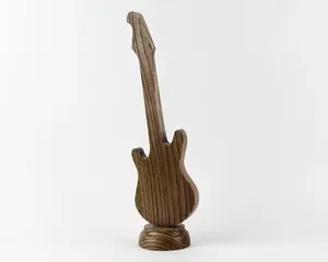 Guitare artisanale élégante en bois, objet décoratif personnalisé pour les amateurs de musique, cadeau pour la maison, instrument de musique, statue d'art, décoration de table - Product Image 4