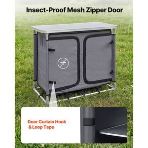 Armario de Almacenamiento Plegable para Camping, Estación de Cocina Portátil de Aluminio Ligero para Exteriores con 6 Estantes - Product Image 5