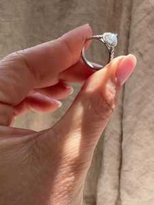 แหวนเพชรทรงลูกแพร์เพาะเลี้ยงในห้องปฏิบัติการ ทองคำแท้ 14K 18K ประดับเพชรแบบเฮโล รูปทรงหยดน้ำ แหวนแต่งงาน ราคาโรงงาน ขายส่ง - Product Image 4