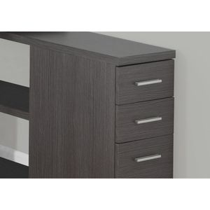Scrivania per Computer in Metallo Laminato Grigio Contemporaneo, Postazione di Lavoro a L con Cassetti Portaoggetti per Ufficio Domestico, Configurazione Angolare Sinistra/Destra - Product Image 3