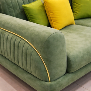 Sofá Moderno de 3 Plazas en Madera Maciza Resistente |   Sofá Minimalista Asiático Zen de Madera con Listones |   Banco de Roble de Diseño Discreto para Sala de Estar - Product Image 4