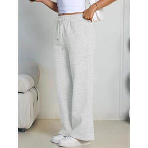 Pantalon de survêtement à jambes larges pour femme, doublé polaire, chaud, hiver, ample, décontracté, taille haute, doux, pour la détente et les voyages - Product Image 3