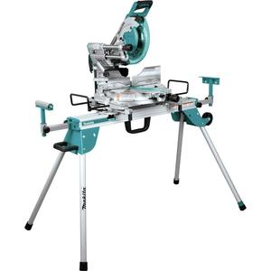 Scie à onglet électrique coulissante à double biseau de 10 pouces avec guide laser et support pour le travail du bois DIY - Product Image 1