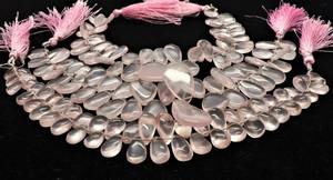 Natural Rose Quartz Smooth Pear Shape Briolette 7x11-8x12 MM Quartz Gemstone <b>Beads</b> 8 Inch Smooth Rose Quartz <b>Beads</b> For Jewelry - Product Image 6