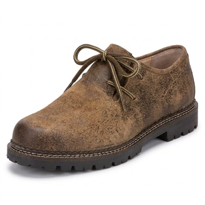 Zapatos Oxford de cuero vacuno vintage para hombre, con cordones, punta redonda, suela de goma, informales, para caminar. - Product Image 1