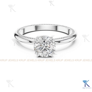 Round Brilliant Cut Diamond Solitaire Engagement <b>Ring</b> In Yellow Gold Classic Style Women's Jewelry - Product Image 6
