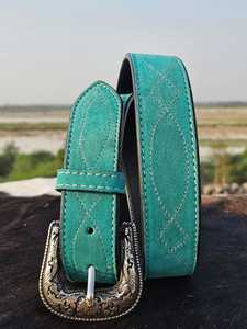 Ceinture Western Vintage en Cuir Souple Faite à la Main de Luxe avec Boucle en Alliage, 100% Cuir de Vache Véritable, Finition Premium - Product Image 2