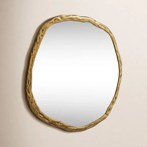 Espejo Irregular con Acabado de Latón Antiguo al por Mayor - Espejo de Pared Escultural Hecho a Mano - Vidrio Plateado HD de 5 mm sin Distorsión - Product Image 3